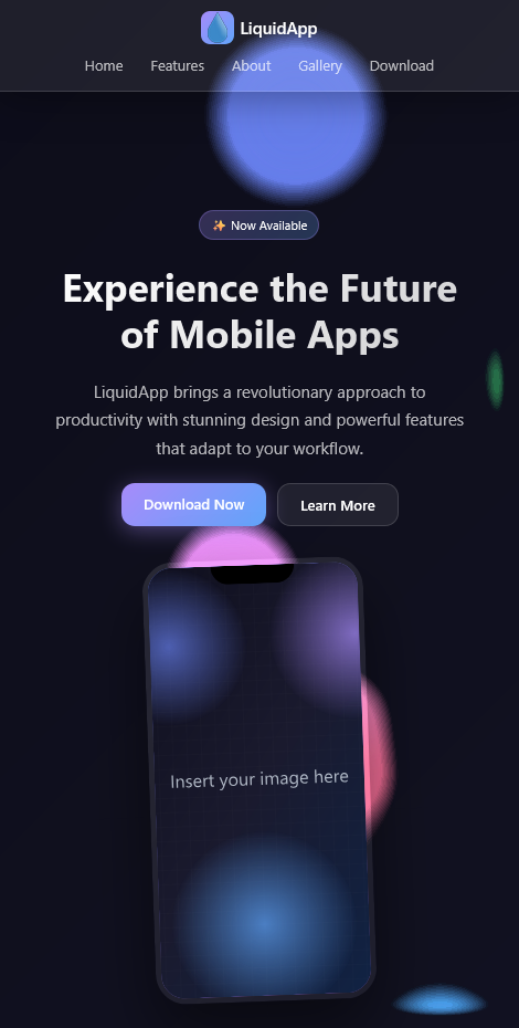Screenshot of the app user interface